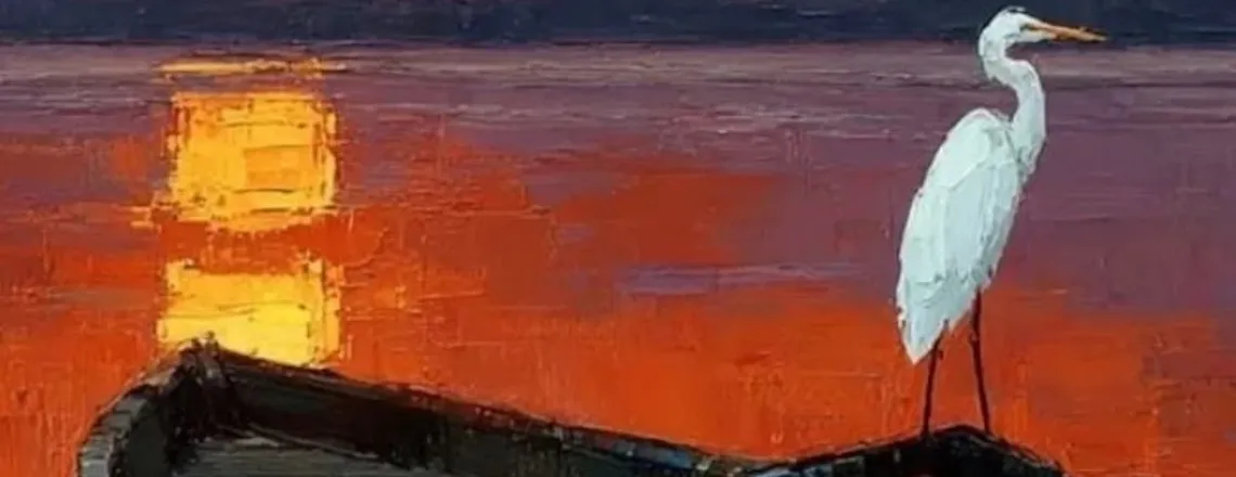 Цапля на закате